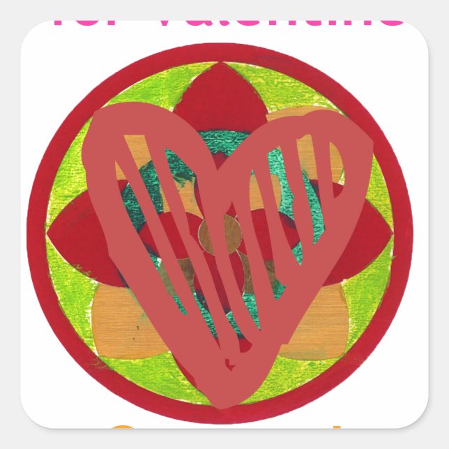 All Hearts Go Home for Valentine Art Print Square Sticker (Front)