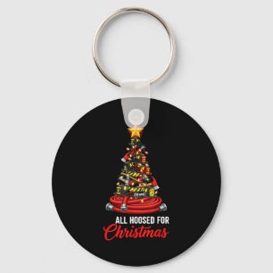 All Hoosed Christmas Firefighter Tree Shirt, Firem Key Ring
