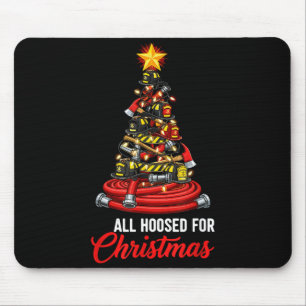 All Hoosed Christmas Firefighter Tree Shirt, Firem Mouse Mat
