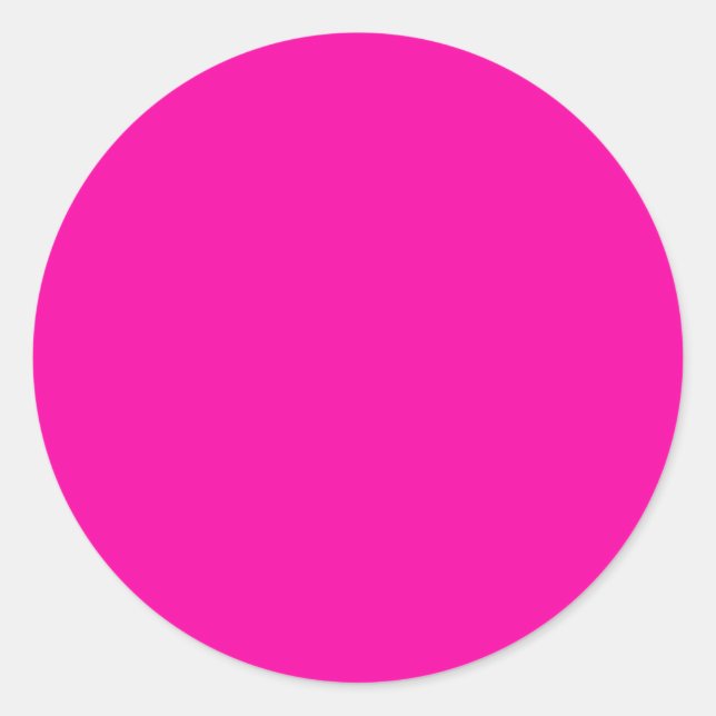 All Hot Pink Nothing But Colour Pink Classic Round Sticker (Front)