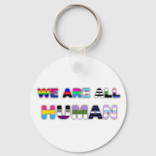 All Human White Key Ring