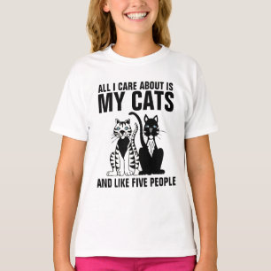 ALL I CARE ABOUT IS MY CATS, Kids Girls T-shirts