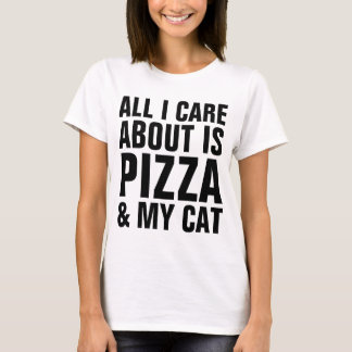 ALL I CARE ABOUT IS PIZZA & MY CAT Flowy Crop Tank