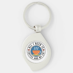 All I Need Is Coffee And My Cat Key Ring