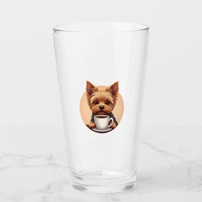 All I Need is Coffee and My Yorkie Glass (Front)