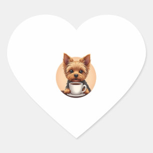 All I Need is Coffee and My Yorkie Heart Sticker