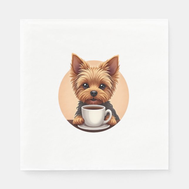 All I Need is Coffee and My Yorkie Napkin (Front)