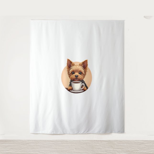 All I Need is Coffee and My Yorkie Tapestry (Front)