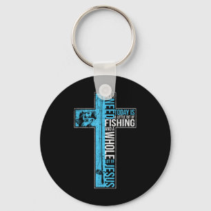 All I Need Is Fishing & Jesus Christian Cross Key Ring