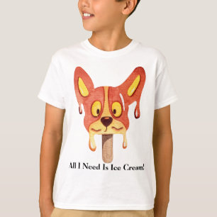 All I Need Is Ice Cream Boys White T shirt