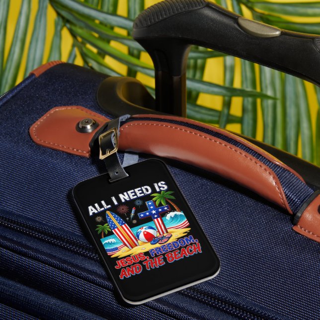 ALL I NEED IS JESUS LUGGAGE TAG (Front Insitu 1)