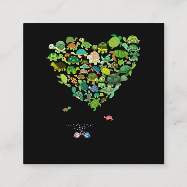 All i need is love a turtle square business card (Front)