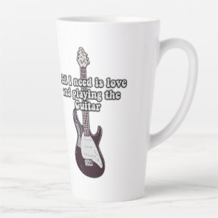 All i need is love and playing the guitar. vintage latte mug