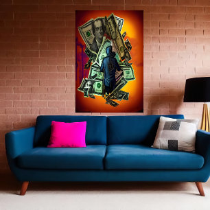 All I need is money AI Art Poster
