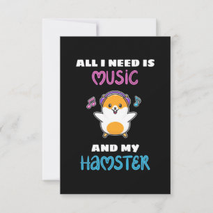 All I Need Is Music And My Hamster RSVP Card