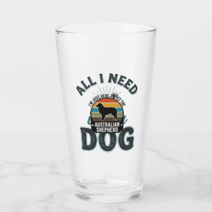 All I Need Is My Dog Vintage Engraving Dog Lover D Glass