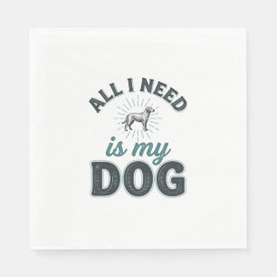 All I Need Is My Dog Vintage Engraving Dog Lover D Napkin