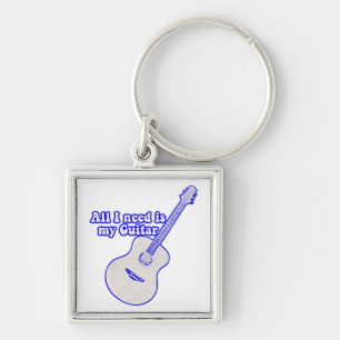 All i need is my guitar. motivational words key ring