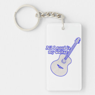 All i need is my guitar. motivational words key ring
