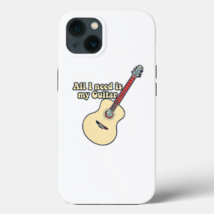 All i need is my guitar. positive words. vintage iPhone 13 case