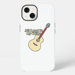 All i need is my guitar. positive words. vintage iPhone 13 case