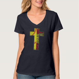 All I Need Is Softball & Jesus Christian Cross Fai T-Shirt