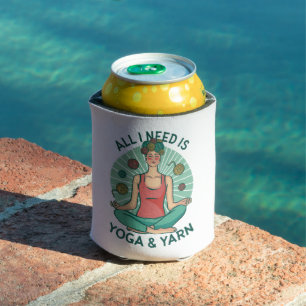 All I need is Yoga and Yarne Phrase Can Cooler