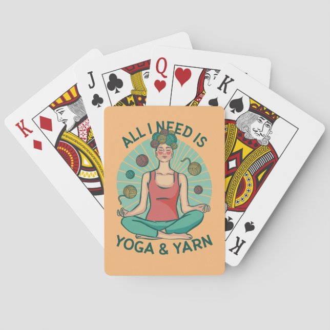All I need is Yoga and Yarne Phrase Playing Cards (Back)
