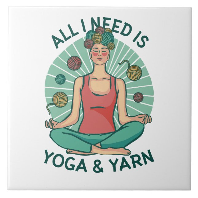 All I need is Yoga and Yarne Phrase Tile (Front)