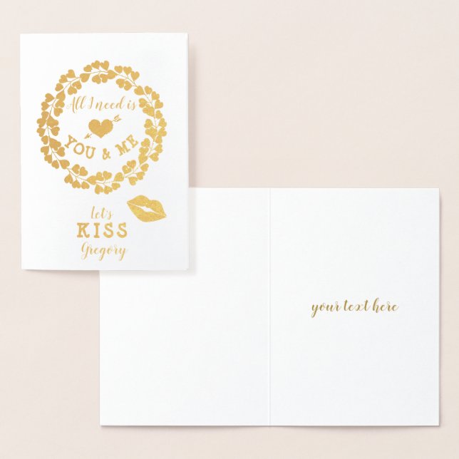 All I Need Is You and Me Valentine's Day Foil Card (Display)