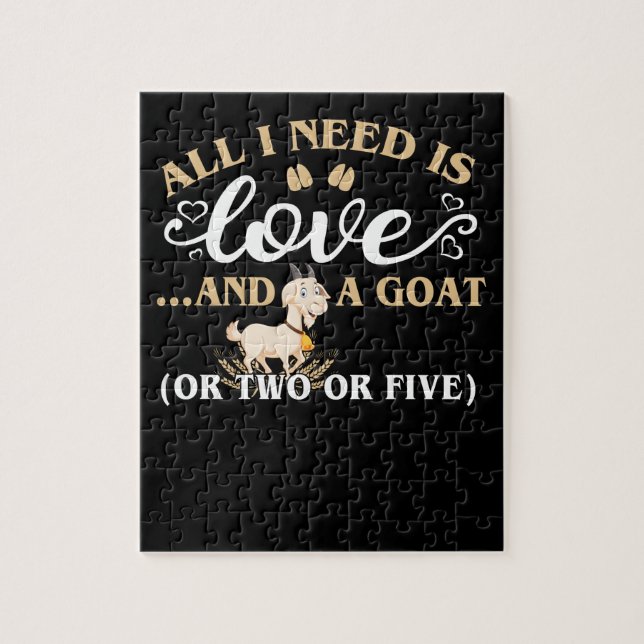 All i needs is love and a goat jigsaw puzzle (Vertical)