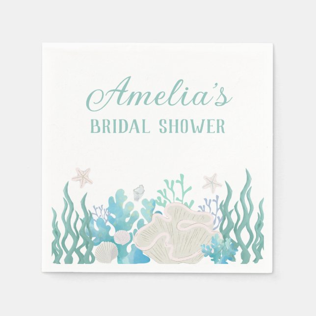 All I Sea Beach Ocean Bridal Shower Napkin (Front)
