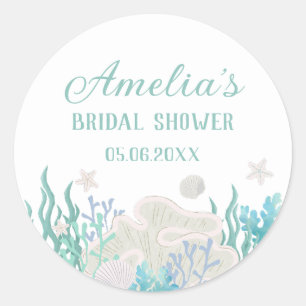 All I Sea Is Love Beach Ocean Bridal Shower Classic Round Sticker