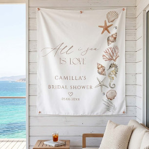 All I Sea Is Love Bridal Shower Backdrop Tapestry