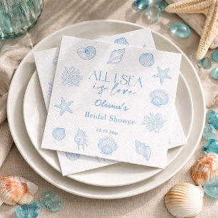 All I Sea Is Love Bridal Shower Napkin