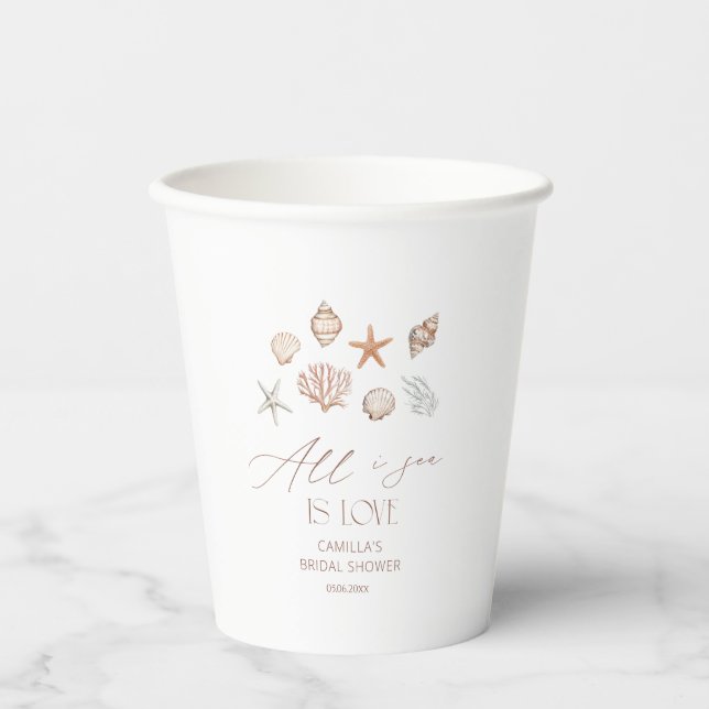 All I sea Is Love Bridal Shower Paper Cups (Front)