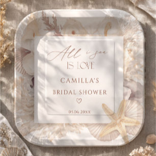 All I Sea Is Love Bridal Shower  Paper Plate