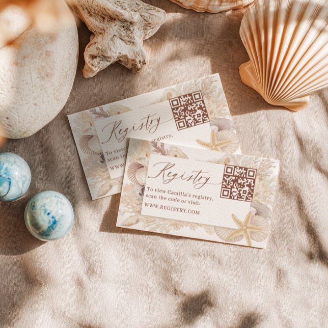 All I sea Is Love Bridal Shower Registry QR code Enclosure Card (Creator Uploaded)