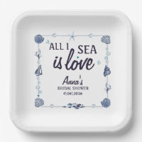  all I Sea Is Love Bridal Shower Watercolor Seashe