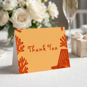 All I Sea Is Love Coastal Boho Coral Art Thank You Card