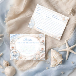 All I Sea Is Love Coastal Bridal Recipe Enclosure Card