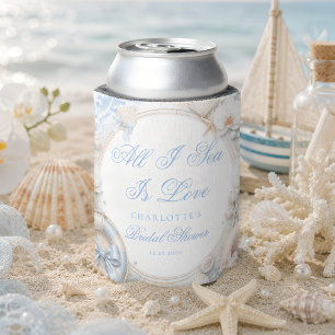 All I Sea Is Love Coastal Bridal Shower Can Cooler