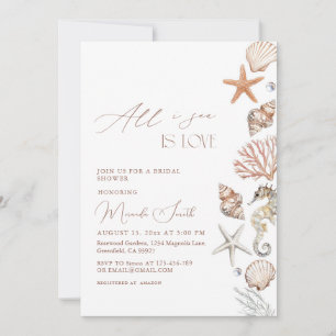 All I Sea Is Love Coastal Bridal Shower Invitation