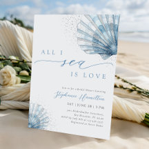 All I Sea Is Love Coastal Bridal Shower Invitation