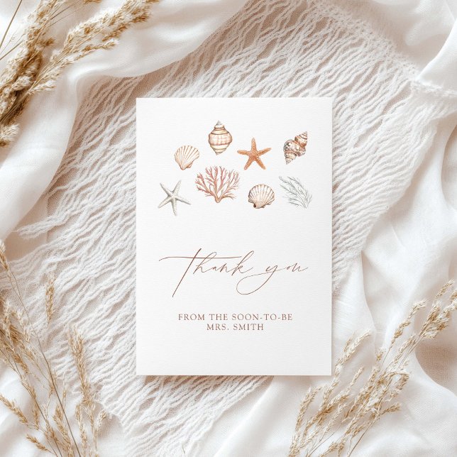 All I Sea Is Love Coastal Bridal Shower Thank You Card (Creator Uploaded)