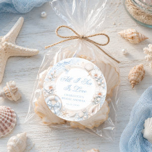All I Sea Is Love Coastal Bridal Shower Thank You Classic Round Sticker