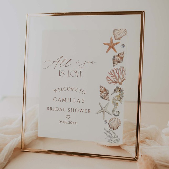 All I sea Is Love Coastal Bridal Shower Welcome Poster (Creator Uploaded)