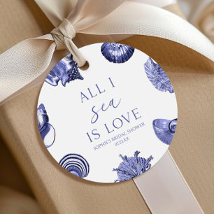 All I Sea Is Love Elegant Seashells Bridal Shower Favour Tags