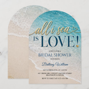 All I Sea Is Love Ocean Bridal Shower Invitation