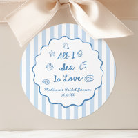 All I Sea Is Love Seashell Coastal Bridal Shower